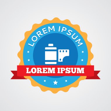 fotoğraf film vintage rozet, etiket ICO