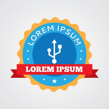 USB vintage rozet, etiket ICO