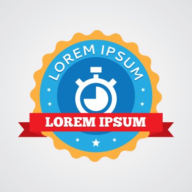 Zamanlayıcı vintage rozet, etiket ICO