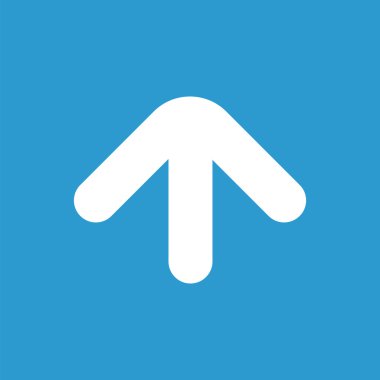 ok simgesi, mavi arka plan üzerinde beyaz