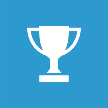 kazanan Kupası simgesi, mavi arka plan üzerinde beyaz