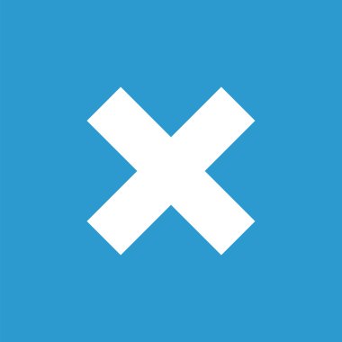 simge, mavi arka plan üzerinde beyaz kapatın