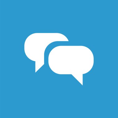 Conversation icon, white on the blue background