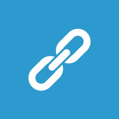 Bağlantı simgesini, mavi arka plan üzerinde beyaz