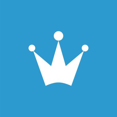 taç simgesi, mavi arka plan üzerinde beyaz