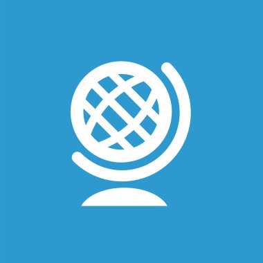 simge, mavi arka plan üzerinde beyaz