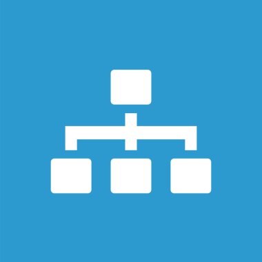 hiyerarşi simgesi, mavi arka plan üzerinde beyaz