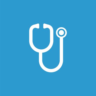 tıbbi simge, mavi arka plan üzerinde beyaz