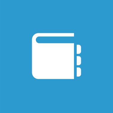 Not defteri simgesi, mavi arka plan üzerinde beyaz