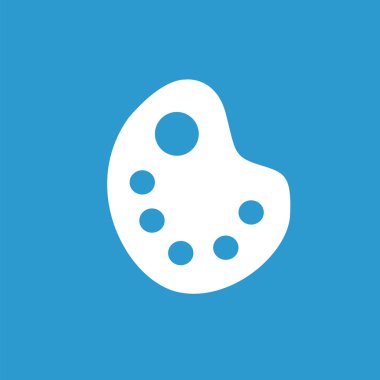 ressam paleti simgesi, mavi arka plan üzerinde beyaz