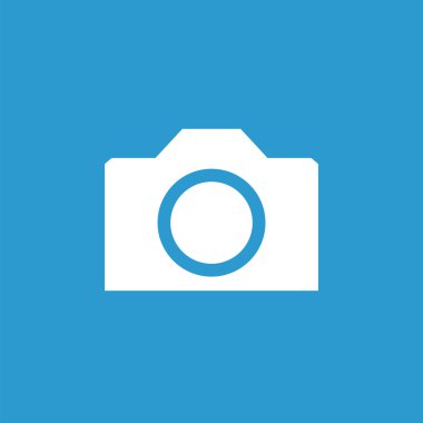 kamera simgesi, mavi arka plan üzerinde beyaz