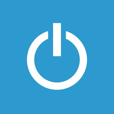 güç simgesini, mavi arka plan üzerinde beyaz