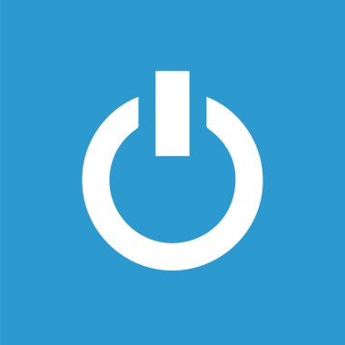 güç simgesini, mavi arka plan üzerinde beyaz