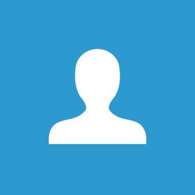 profili simgesinin, mavi arka plan üzerinde beyaz