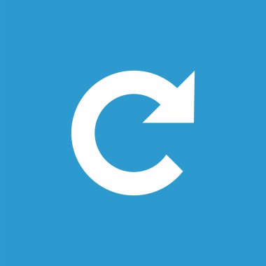 simge, mavi arka plan üzerinde beyaz yeniden