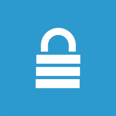 kilit simgesi, mavi arka plan üzerinde beyaz