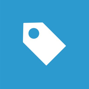 bir ses etiketi simgesi, mavi arka plan üzerinde beyaz