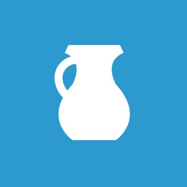 sürahi simgesi, mavi arka plan üzerinde beyaz