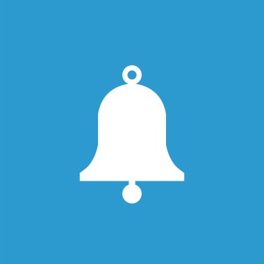 zil simgesini, mavi arka plan üzerinde beyaz