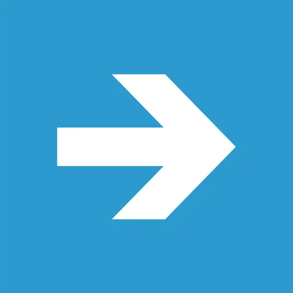 Icono de flecha, blanco sobre el fondo azul — Archivo Imágenes Vectoriales