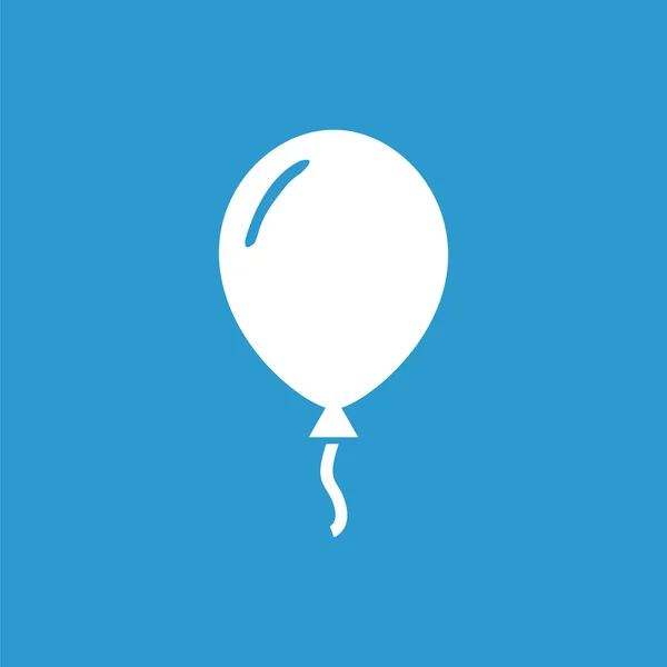 Icona palloncino, bianco sullo sfondo blu — Vettoriale Stock