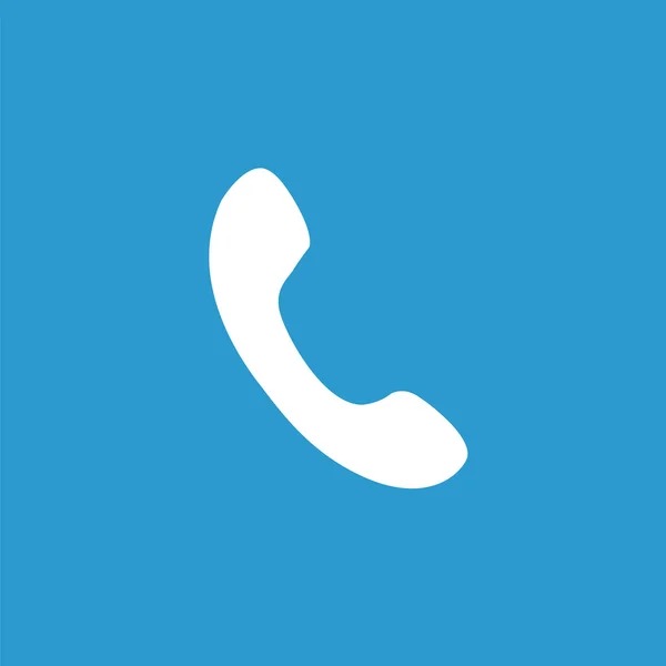 Telefoonpictogram, wit op de blauwe achtergrond — Stockvector