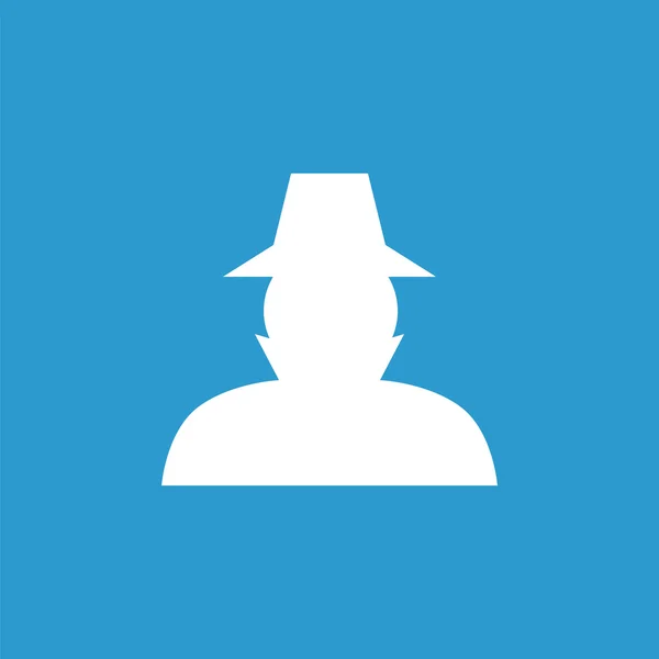 Detektiv ikona, bílá na modrém pozadí — Stockový vektor