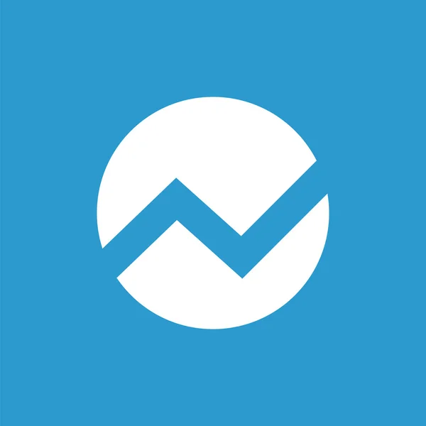青い背景に白い円図のアイコン — ストックベクタ