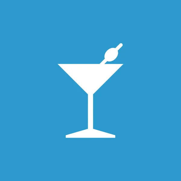 Icône de cocktail, blanc sur le fond bleu — Image vectorielle