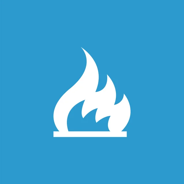Icono de fuego, blanco sobre el fondo azul — Archivo Imágenes Vectoriales