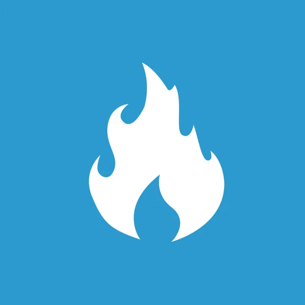 Feuer-Symbol, weiß auf blauem Hintergrund — Stockvektor