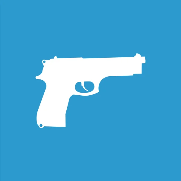 Gun icon, white on the blue background — Stock Vector