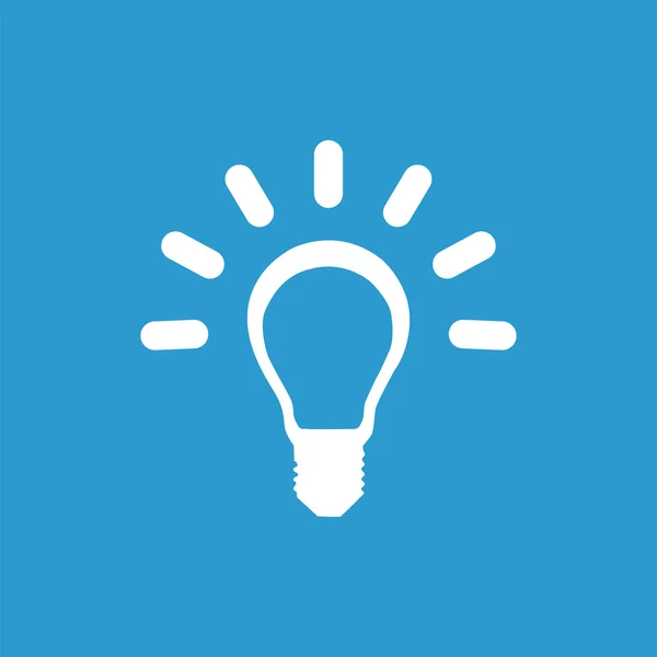 Idé-ikonen, vit på blå bakgrund — Stock vektor
