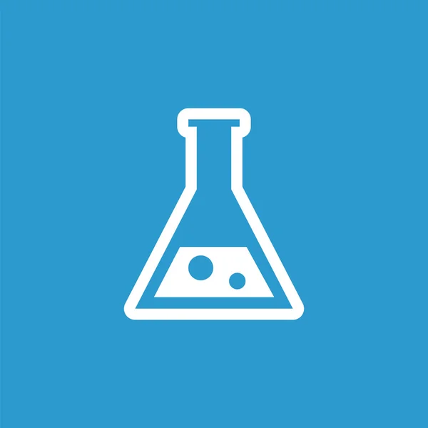 Icône de laboratoire, blanc sur le fond bleu — Image vectorielle