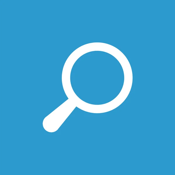 Icono de búsqueda, blanco sobre el fondo azul — Vector de stock
