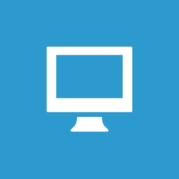 PC εικονίδιο, άσπρο σε φόντο μπλε — Διανυσματικό Αρχείο