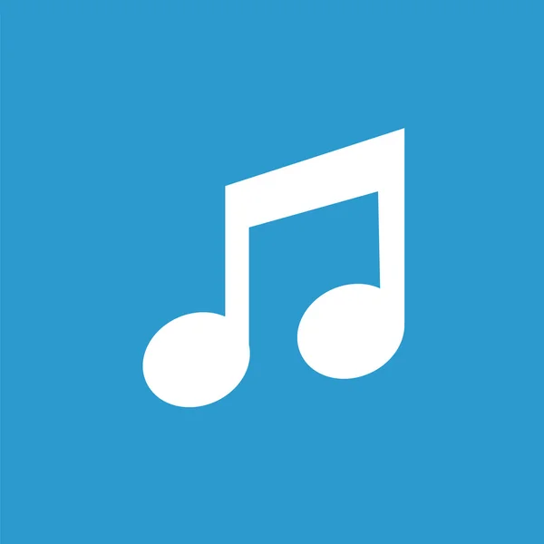 Muziek pictogram, wit op de blauwe achtergrond — Stockvector