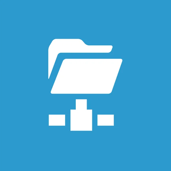Ikona folderu sieciowego, biały na niebieskim tle — Wektor stockowy