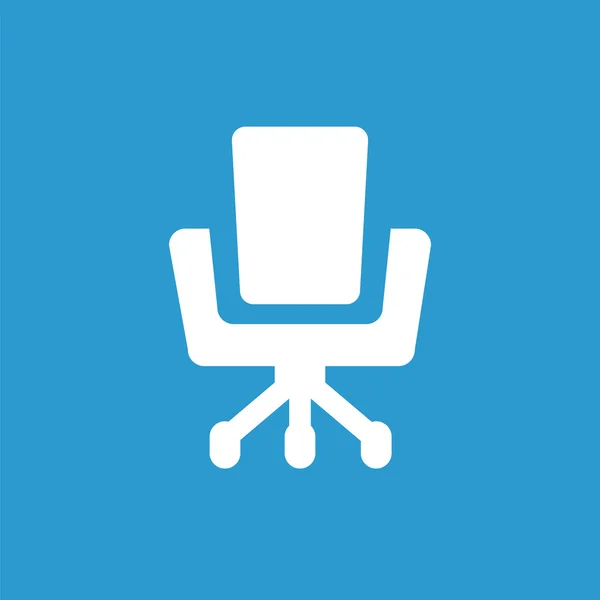 Office chair icon, white on the blue background — Stock Vector