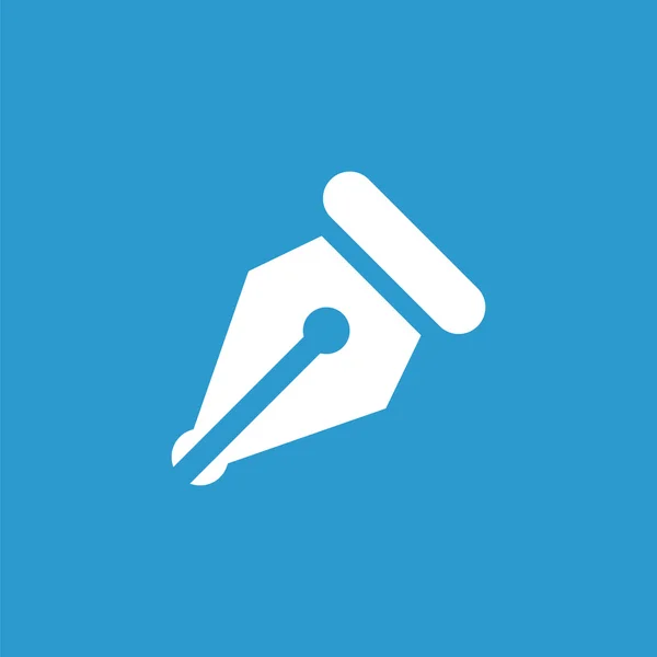 Pen pictogram, wit op de blauwe achtergrond — Stockvector