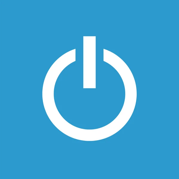 Einschalten des Symbols, weiß auf blauem Hintergrund — Stockvektor