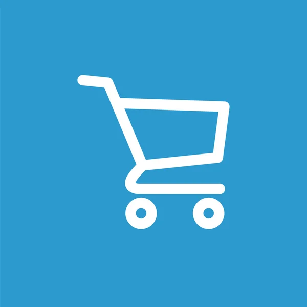 Shopping cart icon, white on the blue background — Stock Vector