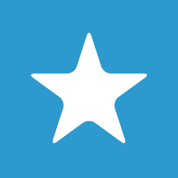 Иконка звезды, белый на синем фоне — стоковый вектор