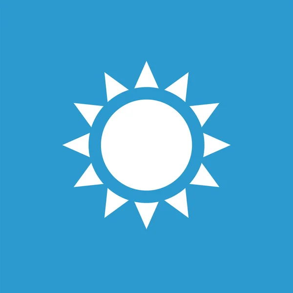 Sun-ikonen, vit på blå bakgrund — Stock vektor