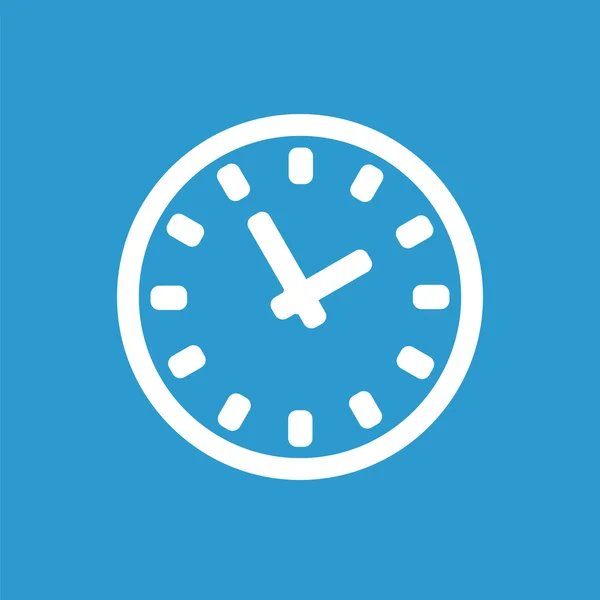 Icona del tempo, bianco sullo sfondo blu — Vettoriale Stock