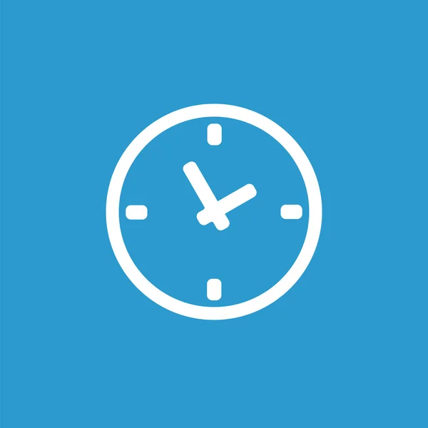 Time icon, white on the blue background — Stock Vector