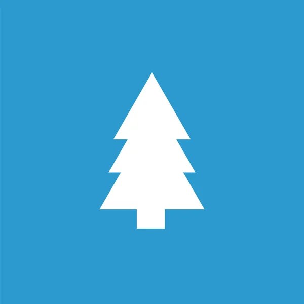 Tannenbaum-Symbol, weiß auf blauem Hintergrund — Stockvektor