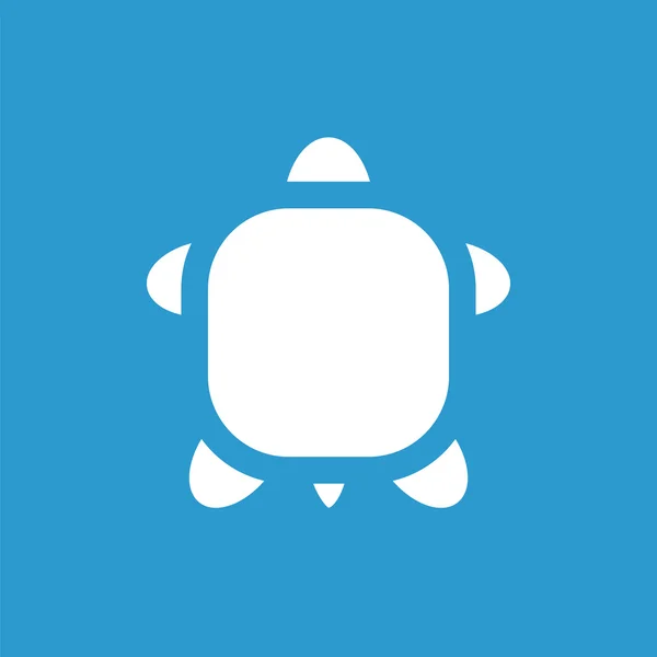 Želva ikona, bílá na modrém pozadí — Stockový vektor