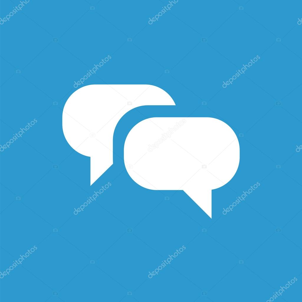 Conversation icon, white on the blue background