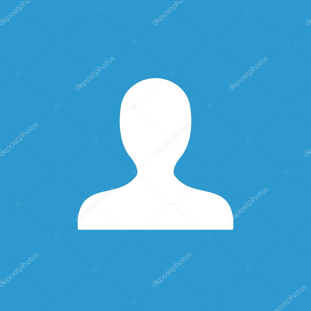 profile icon, white on the blue background